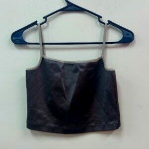 American Apparel, Grey Cropped tank top, Sz M, Metallic